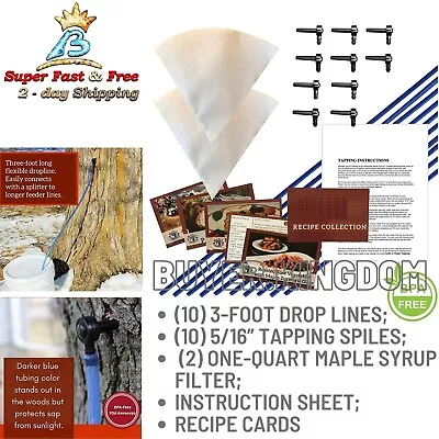 Maple Tree Syrup Taps Spouts Hoses Tubing Sap Filter  Sugaring Tapping Spile Kit • $47.88