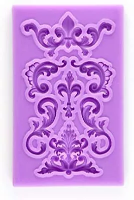 Baroque Vintage Curlicues Scroll Fondant Silicone Mold High Definition Quality C • $17.99