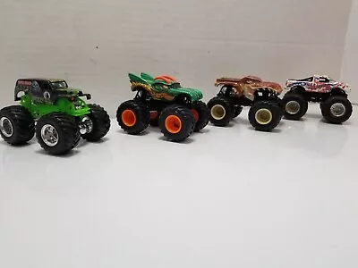 Hot Wheels Monster Jam Truck 1:64 Lot Of 4 Grave Digger Madusa Dragon Mega Wrex • $14.99