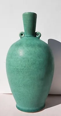 Green Matte Art Pottery Vase Signed  • $75