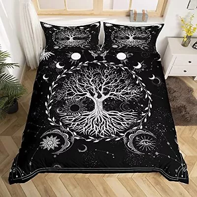Tree Of Life Duvet Cover Set King Size Sun And Moon Print Bedding Set 3pcs Fo... • $56.68