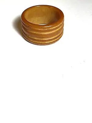 Vintage Butterscotch Bakelite Craved Napkin Ring Tested. • $15