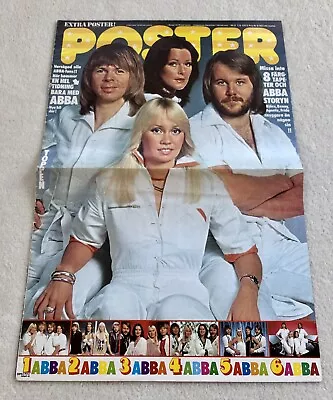 ABBA 1977 FRONT COVER POSTER Swedish Poster Magazine 1970s Vintage • £21.85