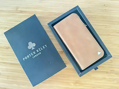 PORTER RILEY Tan Leather Flip Case For IPhone 13 Pro • £25
