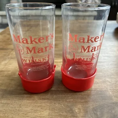 Maker’s Mark Bourbon  Cocktail Highball Glasses Wax Dipped RARE • $11.60