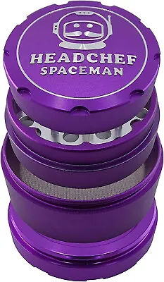 Headchef Spaceman Herb Grinder With Laser Beam CutSifter Version 2- 55mm • £25.99