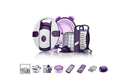 8 Piece Complete Cutting Chop Slicing & Dicing Salad Chef Set Purple/White £43 • £19.99
