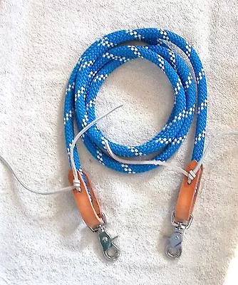 7' Reins Loop Yacht Rope Roping Rein Barrel Race Contest Pony Trail Blue White • $26.99