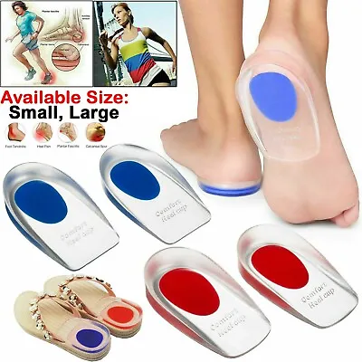 £2.95 • Buy Silicone Heel Support Shoe Pads Gel Orthotic Plantar Care Insert Insoles Cushion