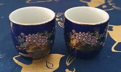 Vintage Japanese Cobolt Blue 2 × Tea Cups (No Teapot) • $14.95