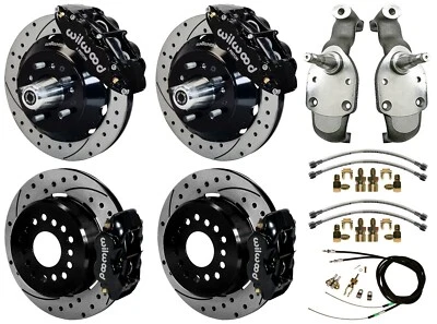 $3709.99 • Buy Wilwood Disc Brakes,13  Front & 12  Rear,2  Drop Spindles,65-70 Impala,drill,blk