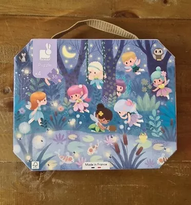 Janod 24 Piece Jigsaw Puzzle In Carry Case W Poster Under The Sea Mermaid Design • £4.99