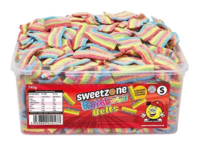 Sweetzone Rainbow Belts 740g Halal HMC Sweets Tubs • £8.99