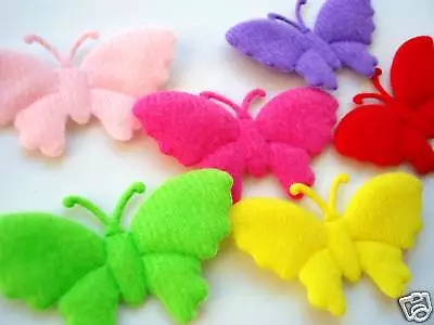 60 Padded Felt Fancy Wing Bright Color Butterfly Antenna Applique/trim/bow H266 • $6.99