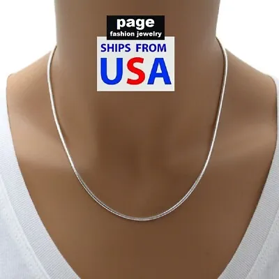 USA Seller- 925 Sterling Silver 2mm Snake Chain 18  20  24  Necklace Jewelry • $4.29