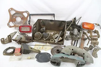 Huge Vintage Antique Car Truck Parts Lot Battery Tray Taillights Brackets Rare • $69.99