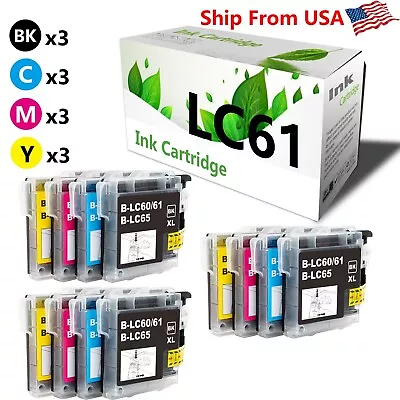 12PK LC-61 LC 61 Ink Cartridge Work With DCP-165C MFC-6490CW Printer • $16.99