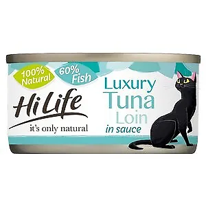 £17.22 • Buy HiLife It's Only Natural Luxury Tuna Loin In Sauce Wet Cat Food Cans - 12 X 70g