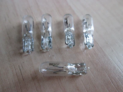 $7.95 • Buy (5) Light Bulbs T5 12V 3W Watts Miniature Incandescent Instrument Wedge #E46B