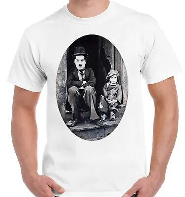 Charlie Chaplin Classic Tramp Men Women Kids T Shirts Short Sleeve Gift Shirt • £9.49