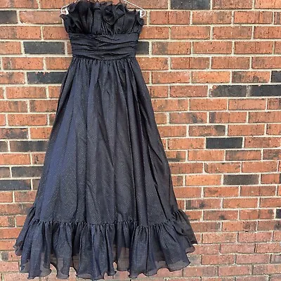 80's Vintage Mike Benet Formals Black Prom Formal Statement Dress Gown 10 • $225