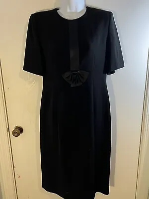 $36.99 • Buy  Carven Formal Paris Black Pencil Bow Dress Womens Size 10 Sophisticated 