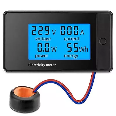 LCD Panel Digital Monitor Voltage Voltmeter Ammeter Watts 100A 85-400V AC • $17.09