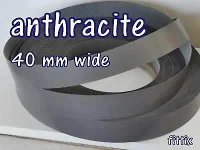 40 Mm Wide  Melamine Pre Glued Iron On Edging Tape/Edge Banding Anthracite • £1.10