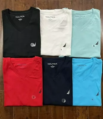 $24.99 • Buy NWT Nautica Men's V Neck Tee Short Sleeve Solid Vee Neck T-Shirt
