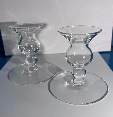 Crystal Clear Glass Candle Holders Vintage Bubble Shape • $20