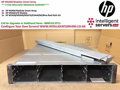 £320 • Buy HP MSA60 Modular Smart Array With Rail Kit 12x 3.5  Drive Bays P/N: 418408-B21 