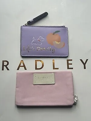 Brand New Radley Life’s Peachy - Small Ziptop Coin Purse - Light Purple • £29