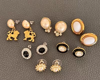 Vintage Small Post Earrings Lot Of 6 Gold Silver Tone All Signed Monet LCi Roman • $29.95