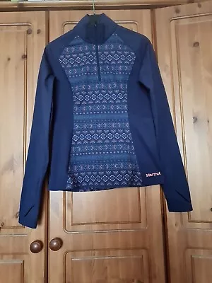 Marmot Top Size Small Very Good Condition In Navy Aztec Design Long Sleeves • £2