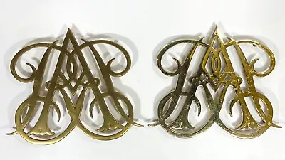 $20 • Buy Two Va. Metalcrafters Brass Trivets Queen Ann Cypher 1950 CW10-10