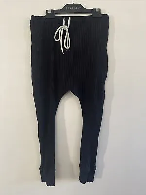 Bassike Harem Black Ribbed Tight Pants Women’s Size 2 • $70