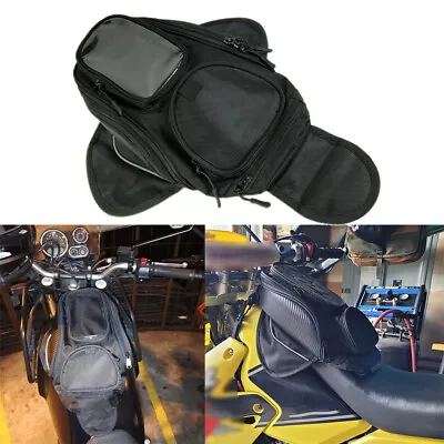Magnetic Motorcycle Motorbike Oil Fuel Tank Bag Waterproof Saddlebag Phone Black • $29.99
