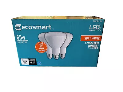 (3-Pack) Ecosmart 65W Equivalent DAYLIGHT BR30 Dimmable Indoor LED Light Bulbs • $8