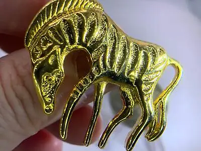 Zebra Safari Animals Vintage Gold Brooch Pin V-6257* • $2.99