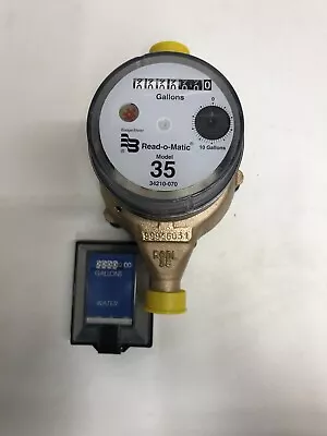 Badger 3/4x 3/4 M35 Brass Water Meter Pulse With Remote. Gallon Or Cubic Feet • $135