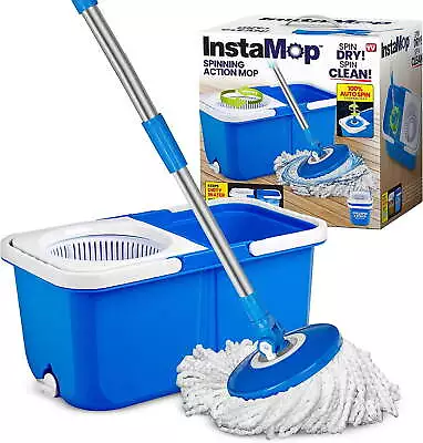 Mop Spin Mop And Bucket With Wringer Set Microfiber Mop Head Washer Machine Safe • $29.95