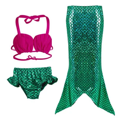 Girls Mermaid Tail Swimmable Bikini Set Swimwear Swimsuit Costume Christmas Gift • $7.99