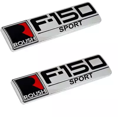 Roush F-150 Sport Ford Truck Fender & Rear Emblems In Chrome Black & Red - Pair • $57.59