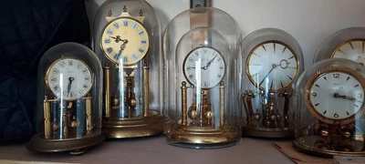 £495 • Buy A Vast Collection Of 13 Anniversary Clock/400day Mechanical, Torsion Glass Dome 