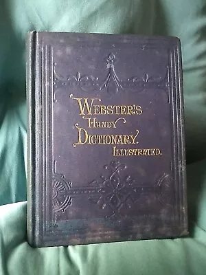 FABULOUS Antique 1877 Webster's Handy Dictionary Illustrated Book • $24.99