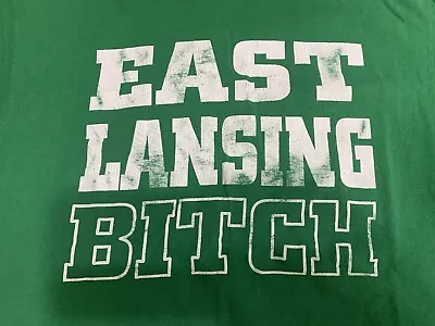 MICHIGAN STATE SPARTANS T-Shirt Large  East Lansing  MSU Funny Humor (2-Sided) • $17