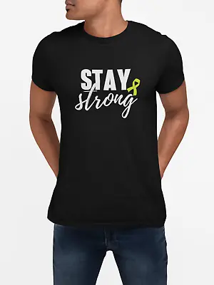 Stay Strong T Shirt Mental Health Anxiety Depression Awareness Lime Ribbon Tee • $14.99