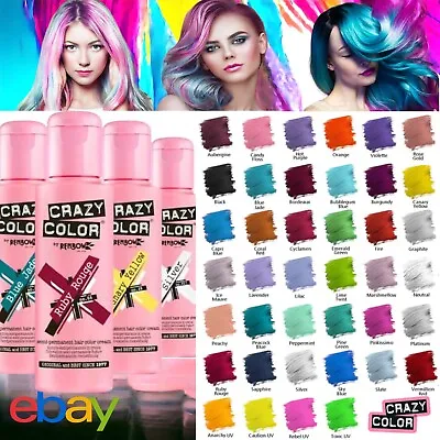 CRAZY COLOR Semi-Permanent Conditioning Hair Dye Colour Cream Tint 100ml *NEW* • £6.99