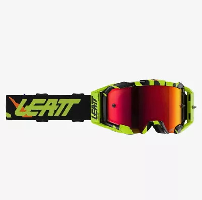 NEW Leatt 5.5 Velocity Motocross Dirt Bike Adult Goggles Tiger/Red Mirror Lens • $40