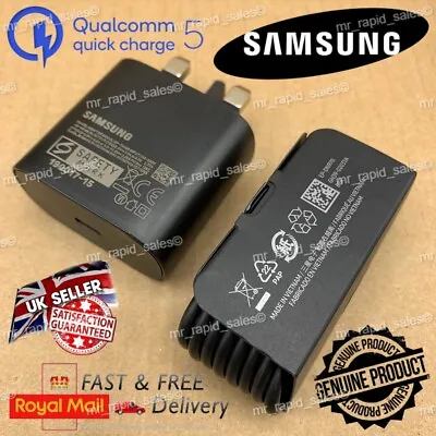 £8.99 • Buy Genuine Samsung Super Fast 25W Charger Plug Cable For Galaxy S22 S21 S20 Z Flip
